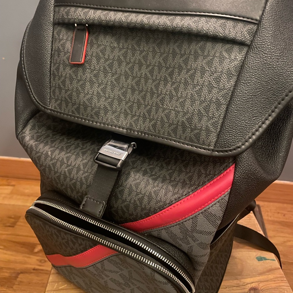 Michael Kors Black and Red Men's Backpack